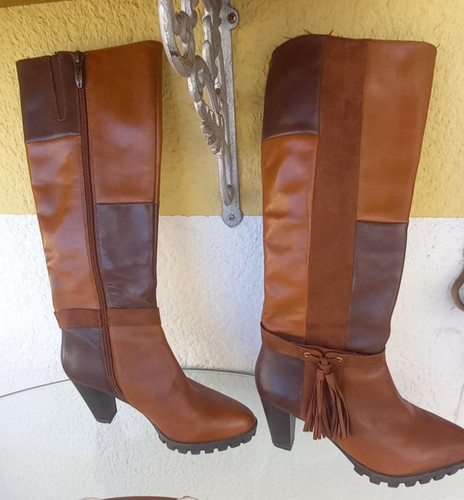 Leder damenstiefel - damenstiefel, 37