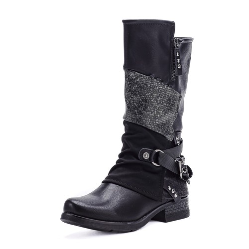 Damen biker stiefel used look - used,