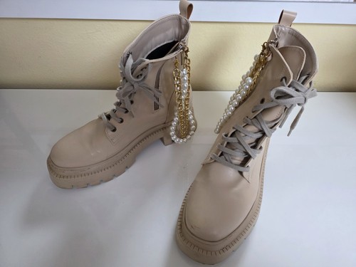 Beige damen stiefeletten - stiefeletten, gr