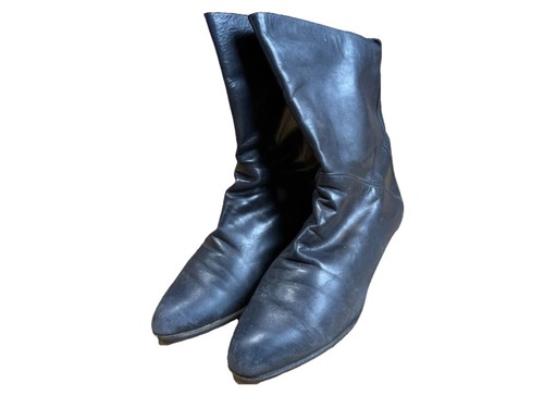 Schwarze leder stiefeletten - schwarze,