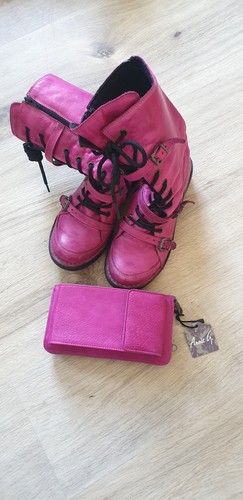 Pinke lederstiefel - pinke,
