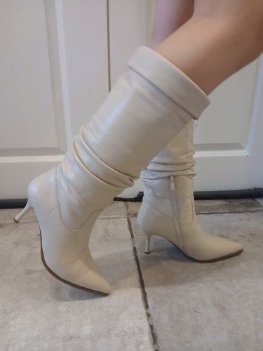 Lederstiefel damen creme mit - damen,