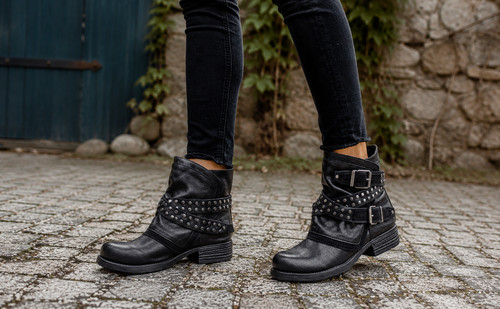 Damen biker stiefeletten - damen,